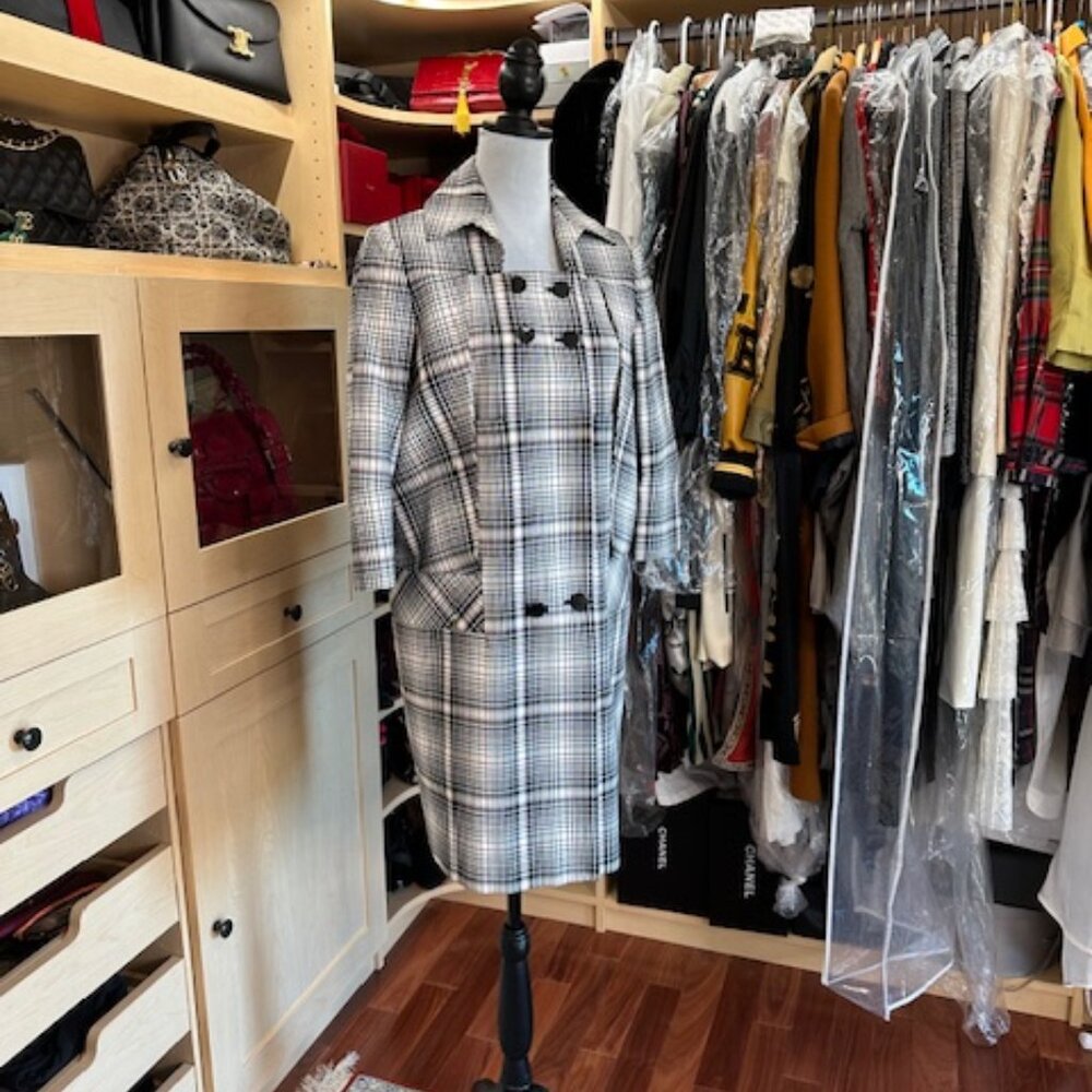 Plaid Black & White Women's Blazer
